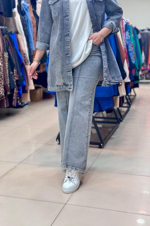 4492 PALAZZO KOT PANTOLON Füme