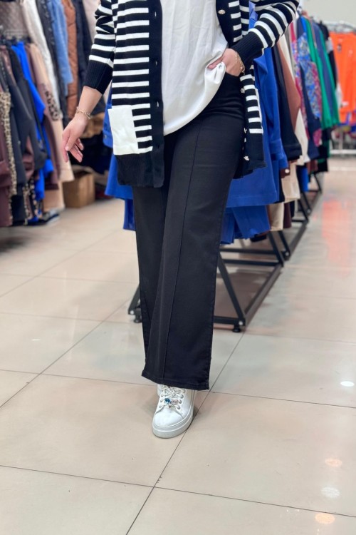 4492 PALAZZO KOT PANTOLON Siyah