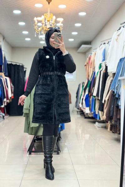 4504 KÜRK YELEK Siyah