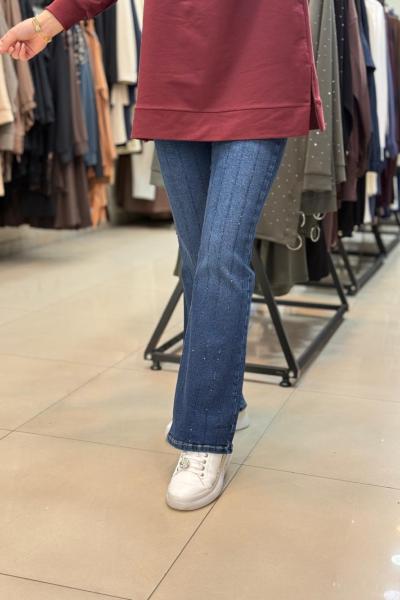 4591 VİYANA TAŞLI KOT PANTOLON Lacivert