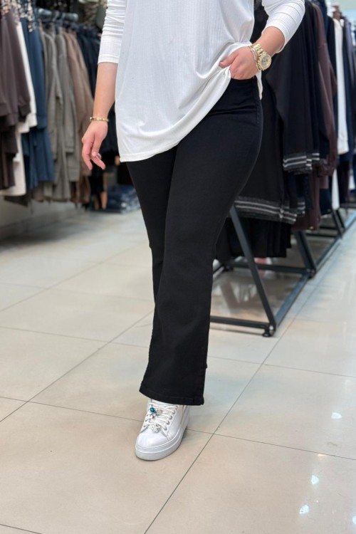 4690 İSPANYOL KOT PANTOLON Siyah