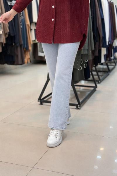 4690 İSPANYOL KOT PANTOLON BUZ MAVİ