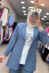 5205 BLAZER TAKIM KOT MAVİ