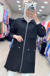 5552 KETEN CEKET Siyah