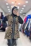 5565 LEOPAR PELUŞ CEKET Siyah