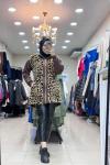 5565 LEOPAR PELUŞ CEKET Kahverengi