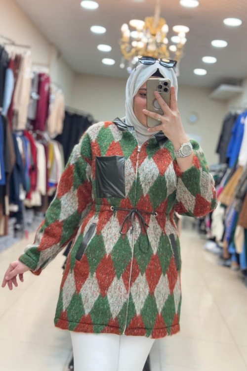 5570  ANGORA CEKET  Yeşil