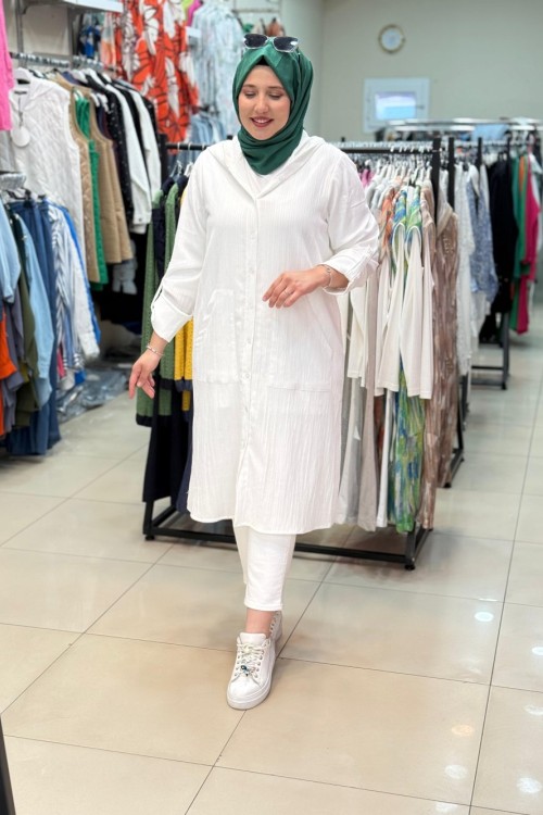 5581 ARKASI DANTELLİ BÜRÜMCÜK KAP Beyaz