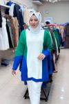7002 ASYA TUNİK  SAKS-YEŞİL