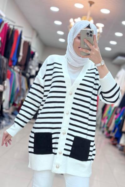 7005 AFRA HIRKA  EKRU-SİYAH