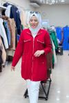 7007 CEBİ TAŞLI HIRKA  Kırmızı