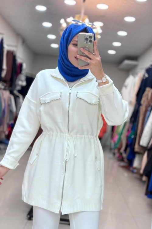 7007 CEBİ TAŞLI HIRKA  Ekru