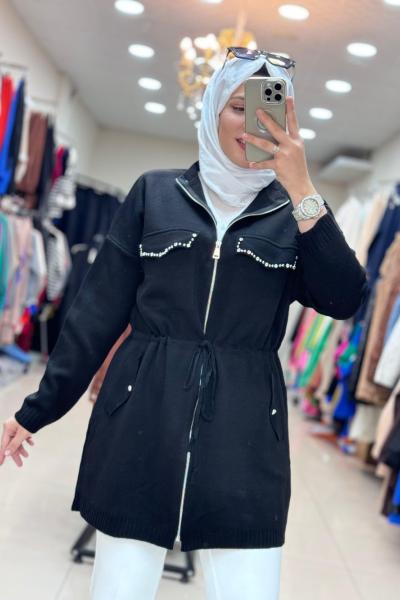 7007 CEBİ TAŞLI HIRKA  Siyah