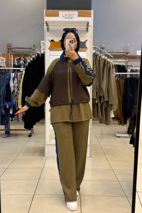 7015 Kot Ganili takım Haki