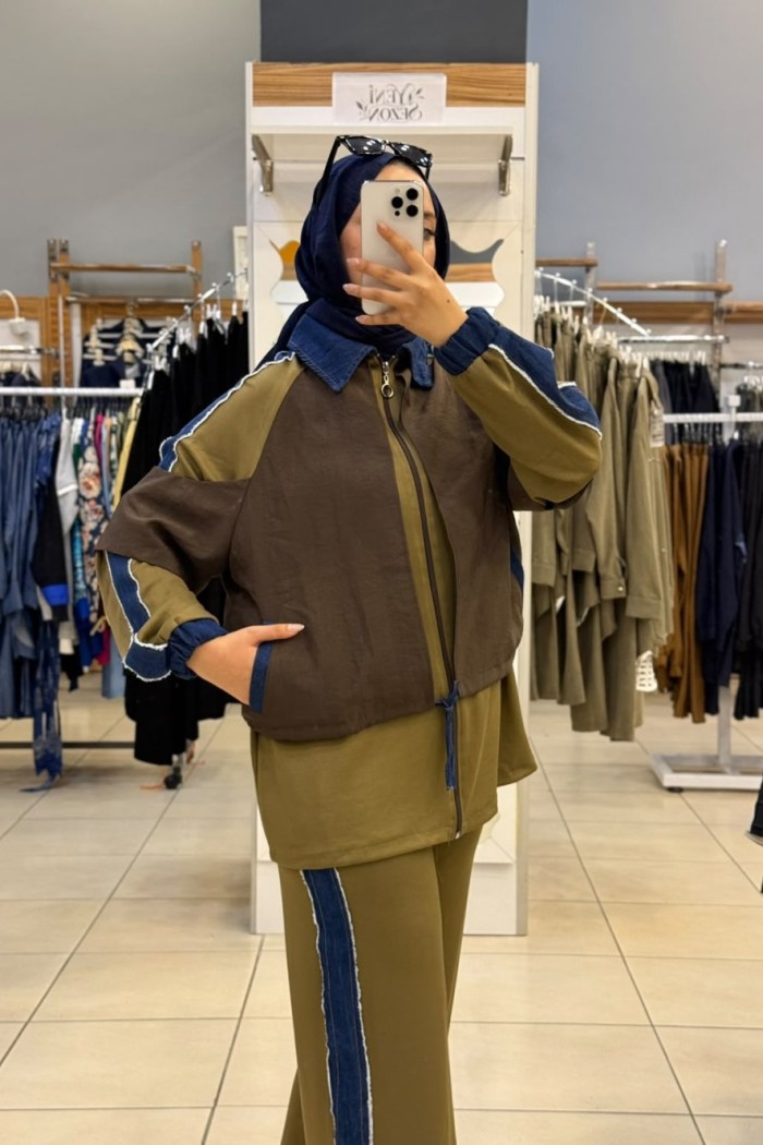 7015 Kot Ganili takım Haki