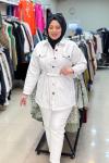 7347 DENİM KOT CEKET Beyaz