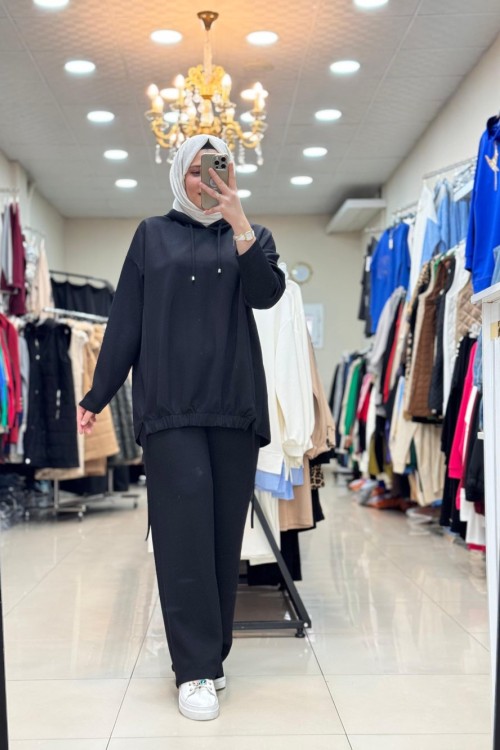 8037 ÖNDEN BÜZMELİ TAKIM Siyah