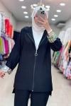 9592 KOLU DESENLİ TAKIM Siyah
