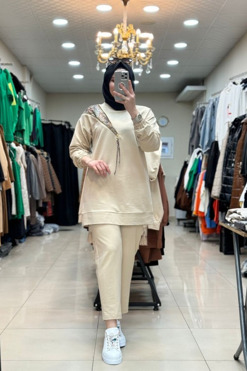 9617 Yılan Derili Takım Taş Taş Rengi