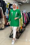 9625 Üç Yaldizli Tunik Benetton Yeşil Benetton Yeşil