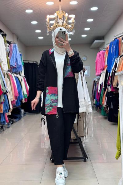 9648 Keten Takım Siyah