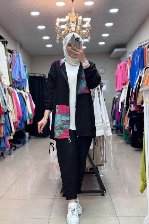 9648 Keten Takım Siyah