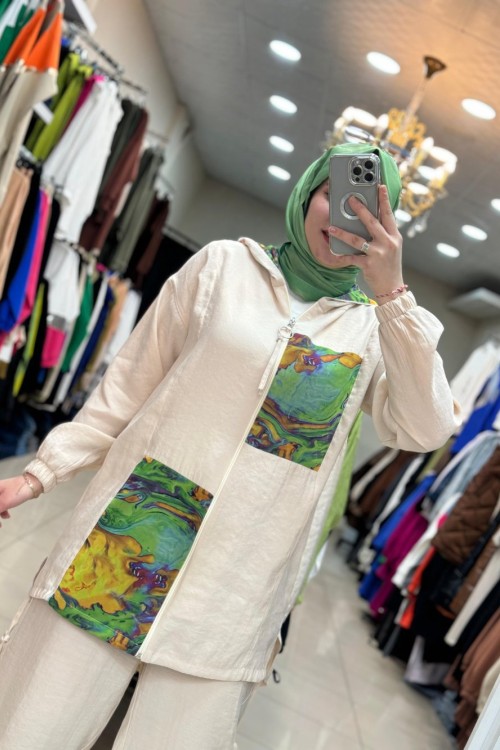 9648 Pamuklu Takım  Krem