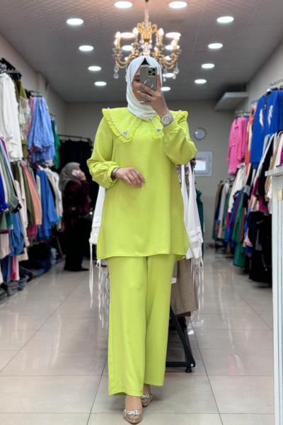 9658 ÖNLÜK YAKA TAKIM  Yağ Yeşili