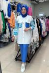 9660 KOL VE CEBİ DETAYLI TAKIM  Mavi