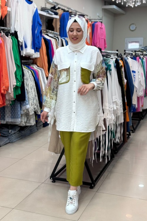 9660 KOL VE CEBİ DETAYLI TAKIM  Yeşil