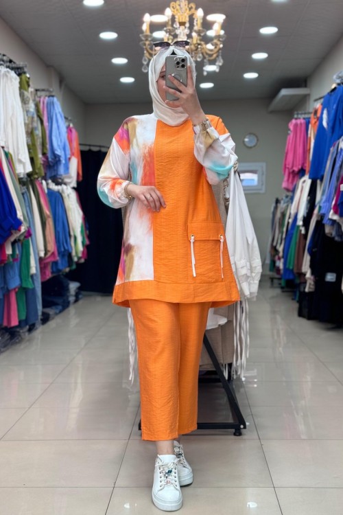 9662 SOL TARAFI DESENLİ TAKIM Turuncu