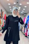 9670  Sol Tarafı Pileli Takım Siyah