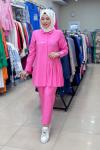9670  Sol Tarafı Pileli Takım Pembe