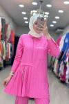 9670  Sol Tarafı Pileli Takım Pembe