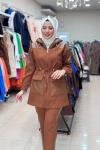 9677 DERİ FİTİLLİ TAKIM  Kahverengi