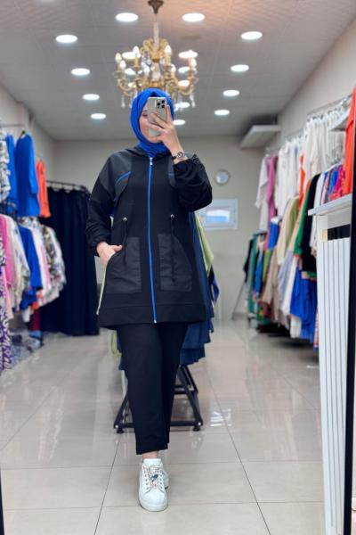 9682 PARAŞÜT KUMAŞLI TAKIM  Siyah