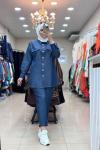 9685 PAÇASI TAŞLI TENSEL TAKIM  KOT MAVİ