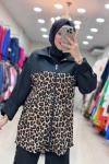9692 KOLU SİMLİ LEOPAR TAKIM  Siyah