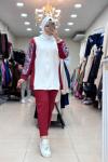 9693 Kolu Desenli Scuba Takım Bordo