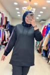 9697 KOLLARI PUL İŞLEMELİ SCUBA TAKIM  Siyah