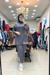 9707 LEOPAR PUL İŞLEMELİ TAKIM Antrasit