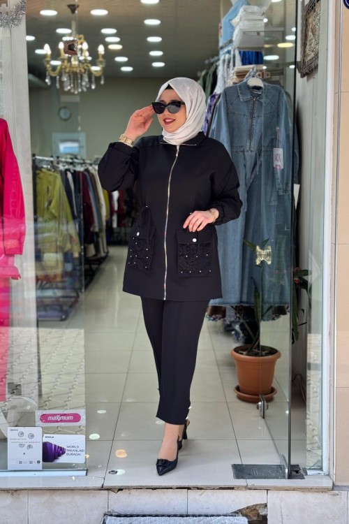 9711 CEBİ GÜPÜRLÜ TAKIM Siyah
