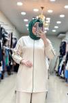 9714 KOL BİYELİ TAKIM  Bej