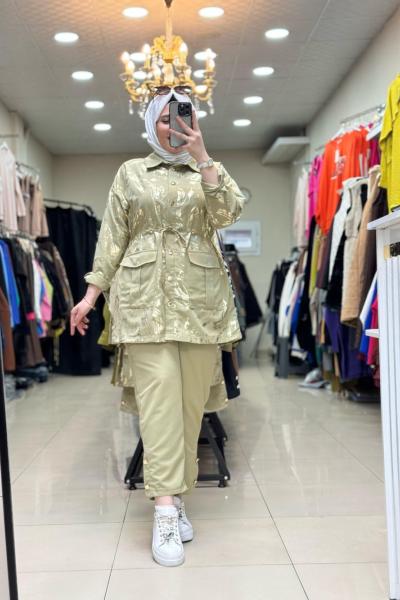 9716 DÜĞMELİ YALDIZ TAKIM Haki