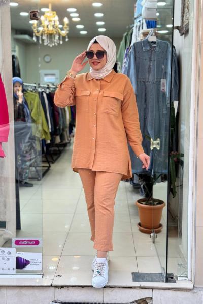 9717 PREMIUM TAŞLI TAKIM Camel