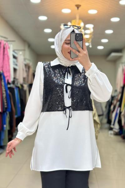 9729 LALE PAYET GÖMLEK Beyaz