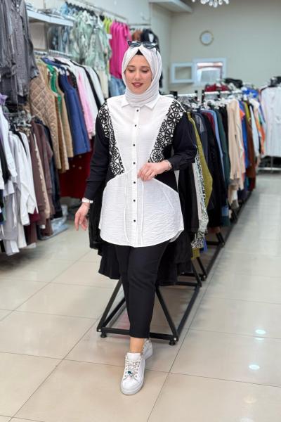 9741 DANTEL GARNİLİ TAKIM Siyah