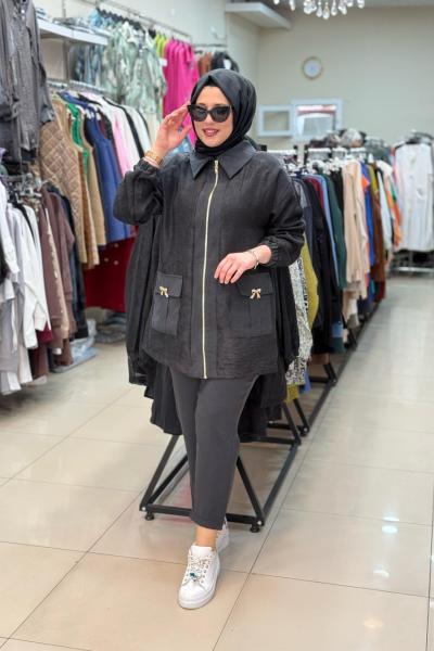 9742 FİYONK BROŞLU TAKIM Siyah