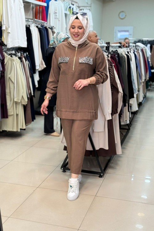 9766 CEPLİ PREMIUM TAKIM Kahverengi