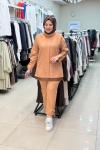 9771 DERİ DETAYLI DOUBLE TAKIM Camel
